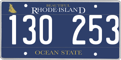 RI license plate 130253