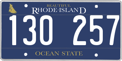 RI license plate 130257