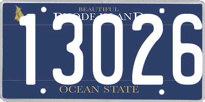RI license plate 13026