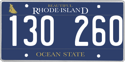 RI license plate 130260