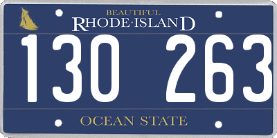 RI license plate 130263