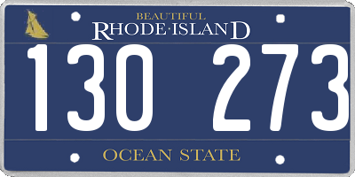 RI license plate 130273