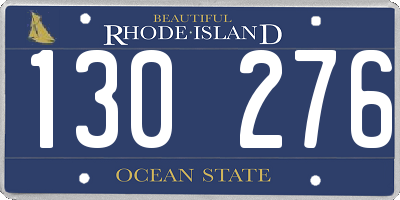 RI license plate 130276
