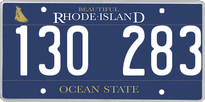 RI license plate 130283