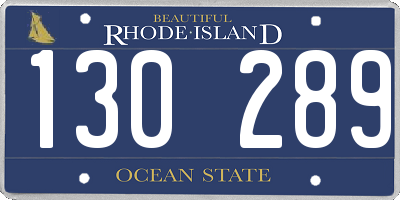 RI license plate 130289