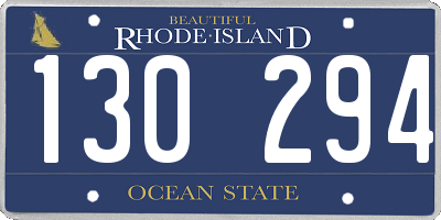 RI license plate 130294
