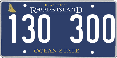 RI license plate 130300