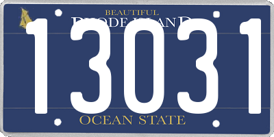 RI license plate 13031