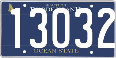 RI license plate 13032