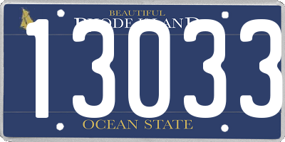 RI license plate 13033