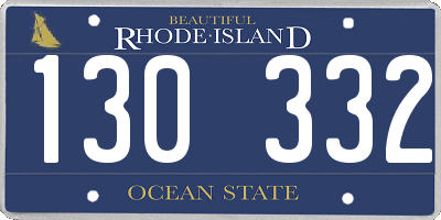 RI license plate 130332