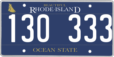 RI license plate 130333
