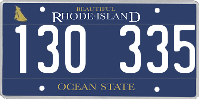 RI license plate 130335