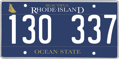RI license plate 130337