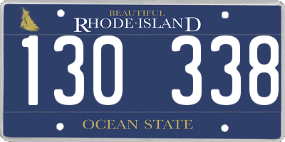 RI license plate 130338