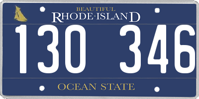RI license plate 130346