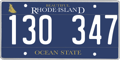 RI license plate 130347