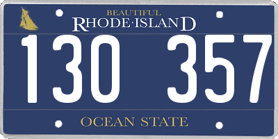 RI license plate 130357