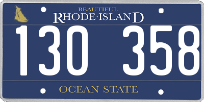 RI license plate 130358