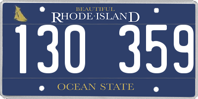 RI license plate 130359