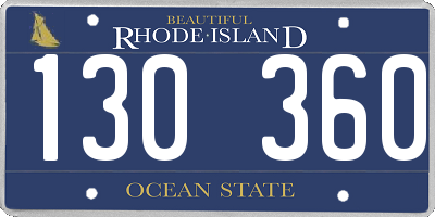 RI license plate 130360