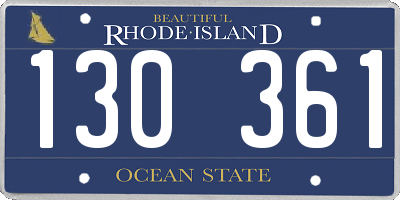 RI license plate 130361