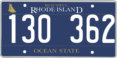 RI license plate 130362