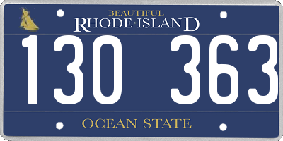 RI license plate 130363