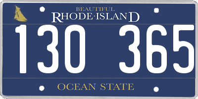 RI license plate 130365