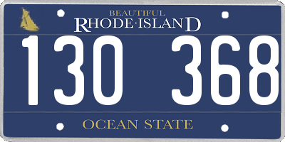 RI license plate 130368