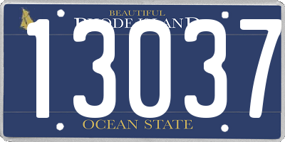 RI license plate 13037