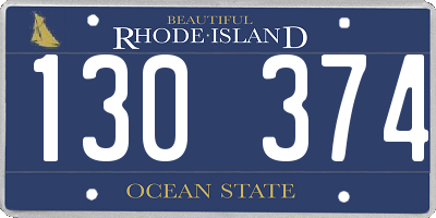 RI license plate 130374