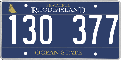 RI license plate 130377