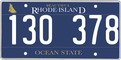 RI license plate 130378