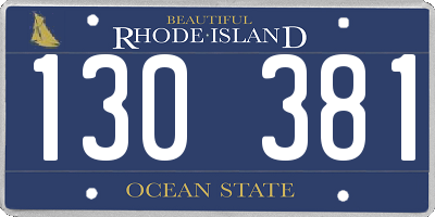 RI license plate 130381