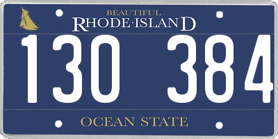 RI license plate 130384