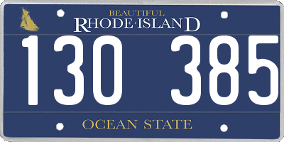 RI license plate 130385