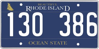 RI license plate 130386