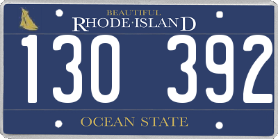 RI license plate 130392