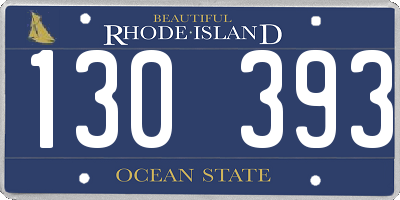 RI license plate 130393