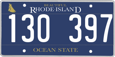 RI license plate 130397