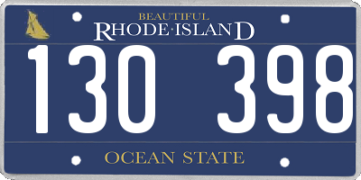 RI license plate 130398
