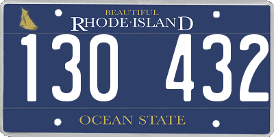 RI license plate 130432