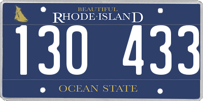 RI license plate 130433