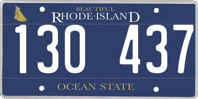 RI license plate 130437