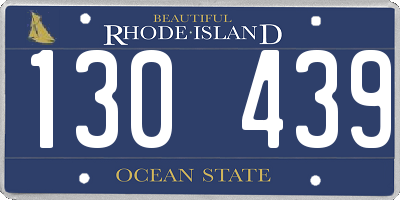 RI license plate 130439