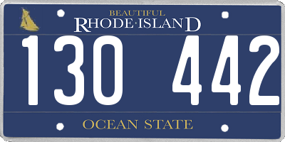 RI license plate 130442