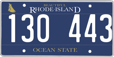 RI license plate 130443