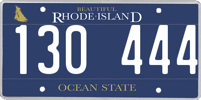 RI license plate 130444
