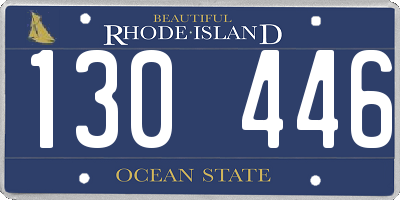 RI license plate 130446